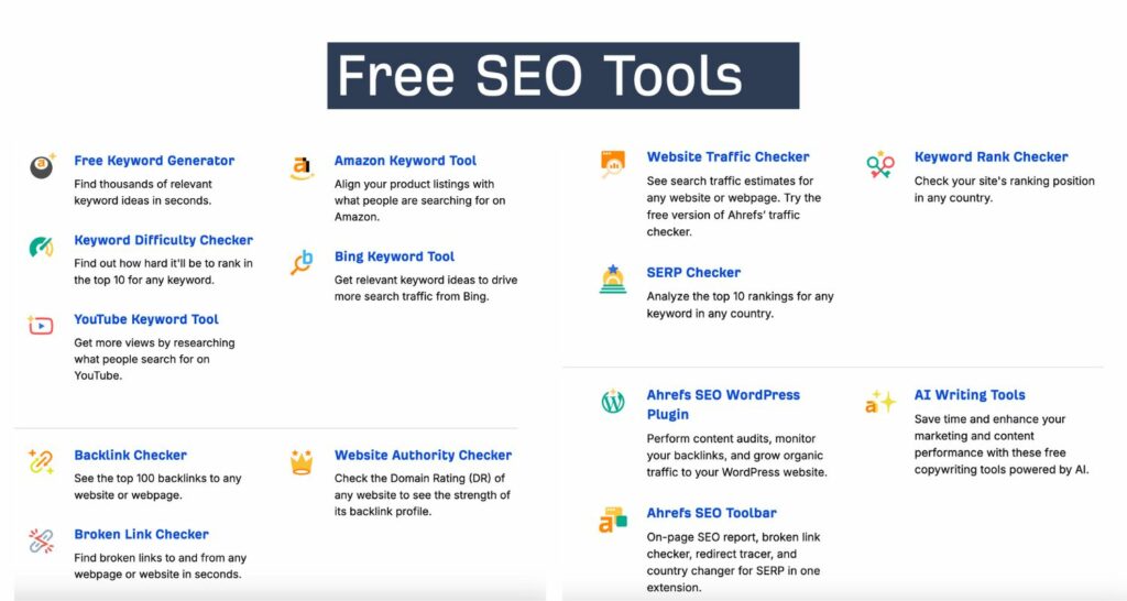 13 Free SEO Tools By Ahrefs: Review of Each Tool